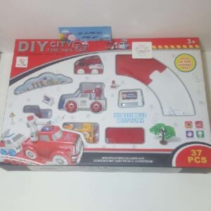 #۱۱۶۴# قطار آتش نشانی - diy city fire rail car - sheng chuan toys